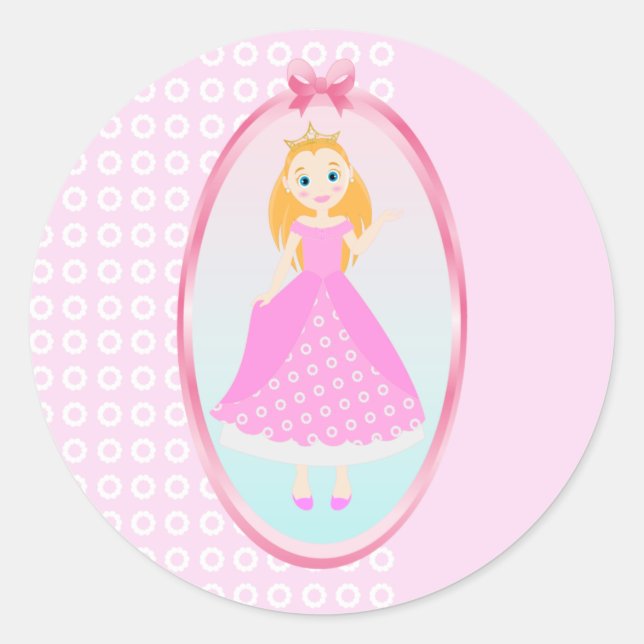 Adesivo Princesa de Fairytala no Partido de Birthaday Rosa (Frente)