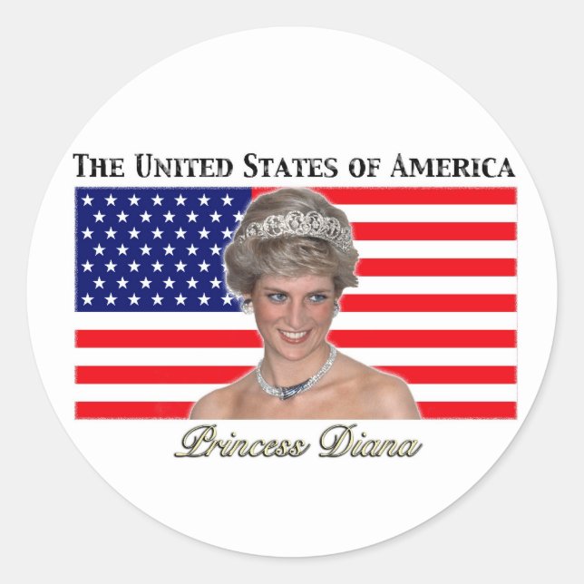 Adesivo Princesa Diana USA Flag (Frente)