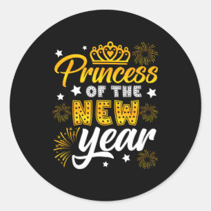 Adesivo Princesa do Ano Novo 2026 Réveillon de Fogos de Ar