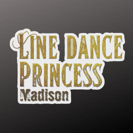 Adesivo Princesa do line dance nome dourado