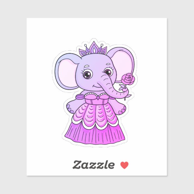 Adesivo Princesa Elefante (Folha)