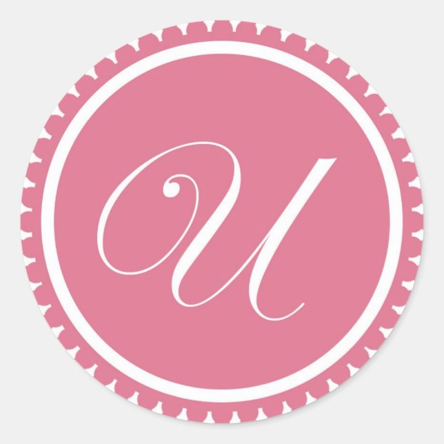 Adesivo Princesa inicial da U, cor-de-rosa, selo do partid (Frente)