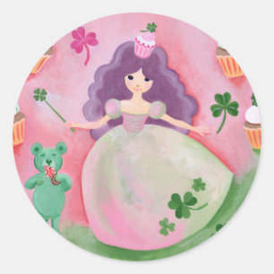 Adesivo Princesa irlandesa Pintura do cupcake