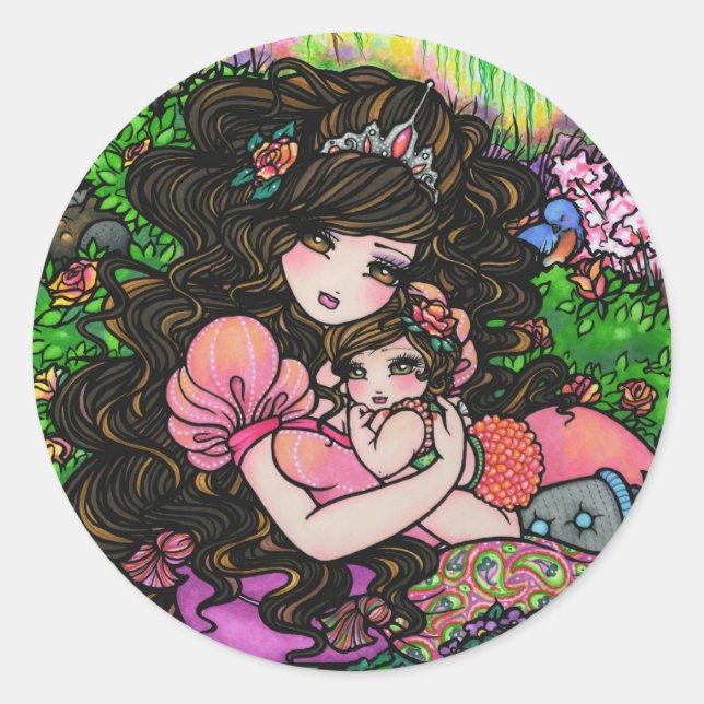 Adesivo Princesa Mãe e Chá de fraldas Fantasy Art Stickers (Frente)