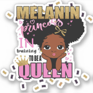 Adesivo Princesa Melanina Treinando para Ser a Rainha Lili