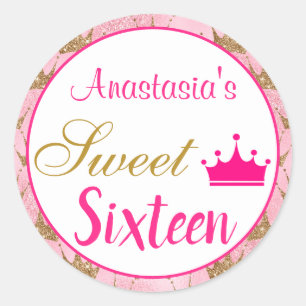 Adesivo Princesa Menina Rosa Quente Dourado Brilho Doce De