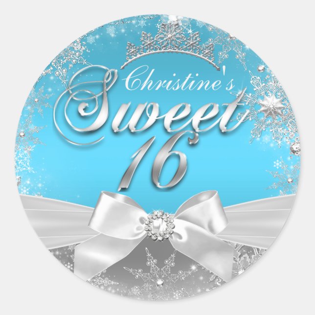 Adesivo Princesa Natal Azul Doce 16 Anos (Frente)