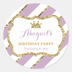 Adesivo Princesa pequena Etiqueta, roxo, ouro