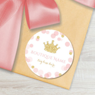 Adesivo Princesa Pink & Pontos de Brilho Dourado