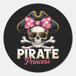 Adesivo Princesa Pirata Engraçada Coquette Laço Halloween