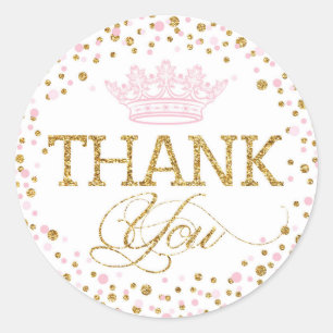 Adesivo Princesa real chá de fraldas do rosa Dourado do