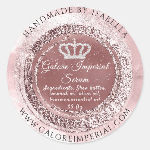Adesivo Princesa Real Diamond Crown Rosa Frame Glitter