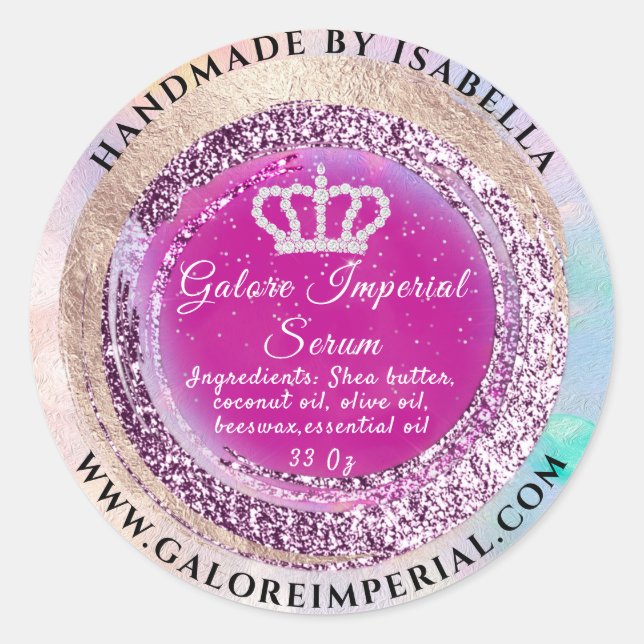 Adesivo Princesa Real Diamond Crown Royal Rosa Rosa (Frente)