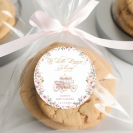 Adesivo Princesa Rosa e Chá de fraldas Dourado