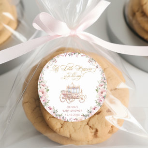 Adesivo Princesa Rosa e Chá de fraldas Dourado