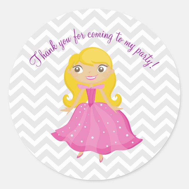 Adesivo Princesa Rosa Fairytala com Pentes Louras (Frente)