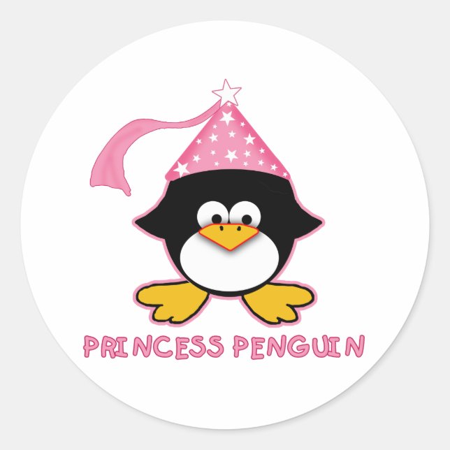 Adesivo Princesa Rosa Pinguim (Frente)