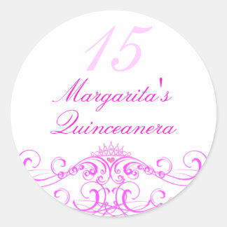 Adesivo Princesa Rosa Tiara Quinceanera Sticker