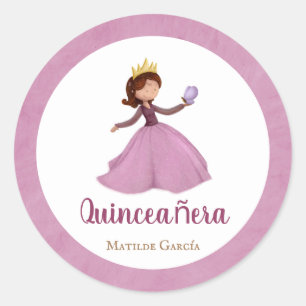 Adesivo Princesa rosa única e quinceanera da borboleta
