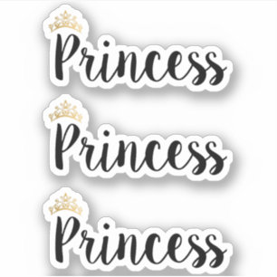 Adesivo Princesa Script Preto - Coroa