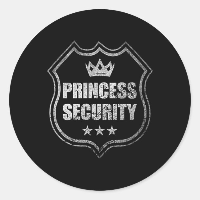 Adesivo Princesa Security Protection Festa de aniversário  (Frente)