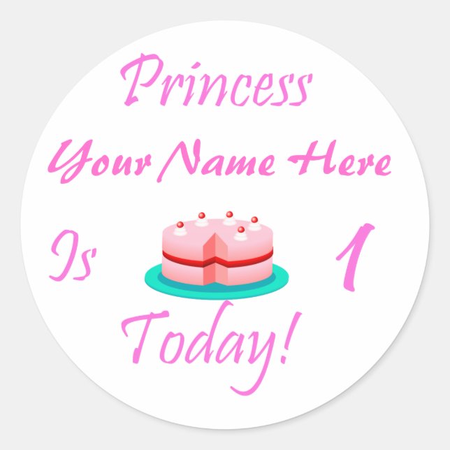 Adesivo Princesa (Seu Nome) é 1 Hoje (Frente)