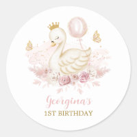 Princesa Swan Elegante com Moscas Balões e Borbole