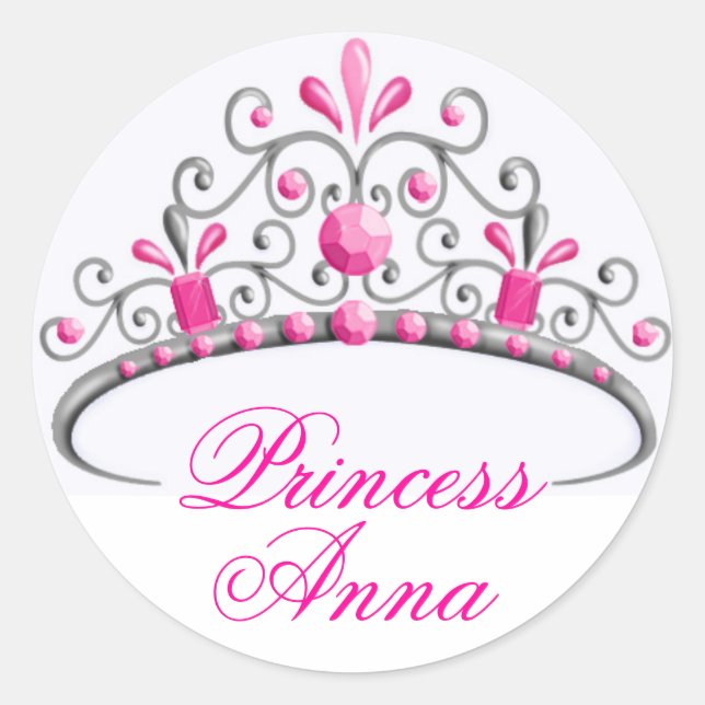 Adesivo Princesa Tiara Birthday Stickers (Frente)