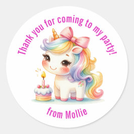 Adesivo Princesa Unicorn Obrigado