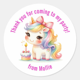 Adesivo Princesa Unicorn Obrigado