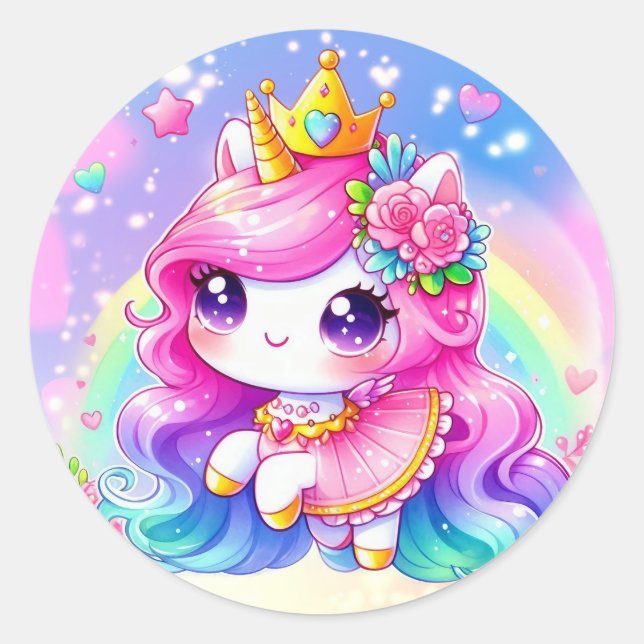 Adesivo Princesa Unicorn Sticker (Frente)