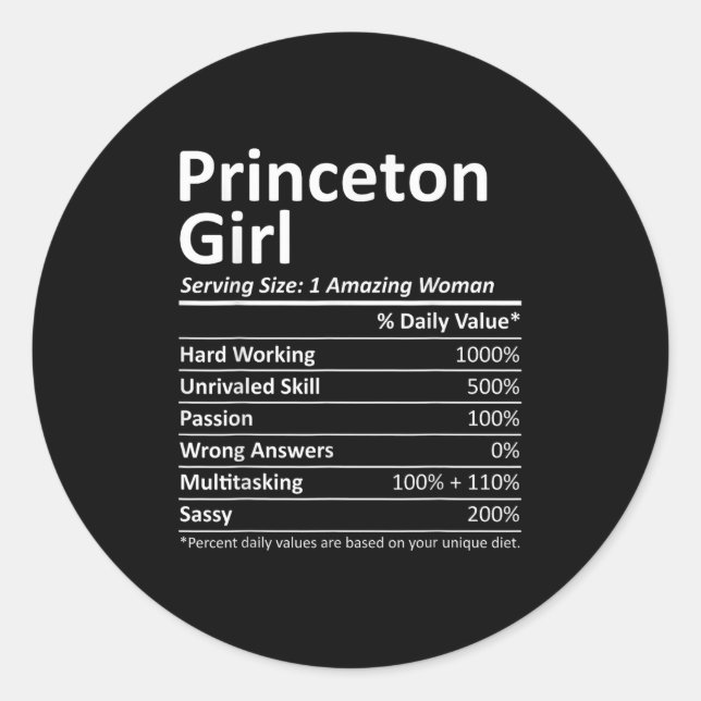 Adesivo Princeton Girl Nj New Jersey Funny City Home Roots (Frente)