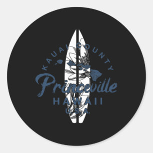 Adesivo Princeville Kauai Havaiano Surf Vintage Havaí