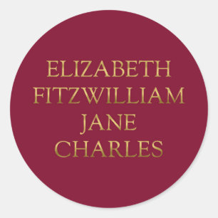 Adesivo Principais caracteres do Orgulho e Preconceito