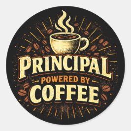 Adesivo Principal: Powered by Coffee | Funny Admin Gift