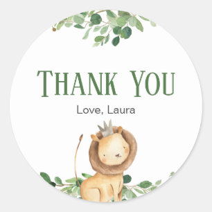 Adesivo Príncipe Lion Greenery Chá de fraldas Floral