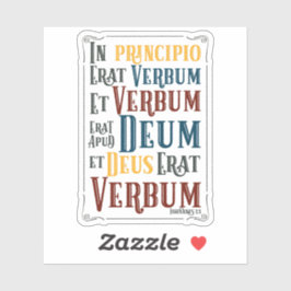 Adesivo Principio Erat Verbum Bíblia Latim Verse