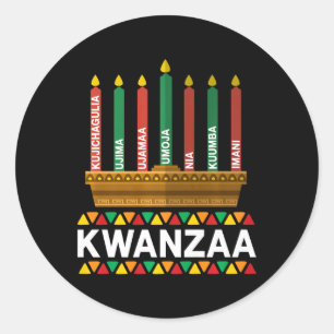 Adesivo Princípios Kwanzaa Candles Kinara Pan Afri