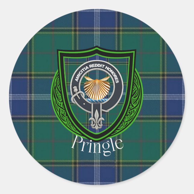 Adesivo Pringle Scottish Clan Tartan & Crest (Frente)