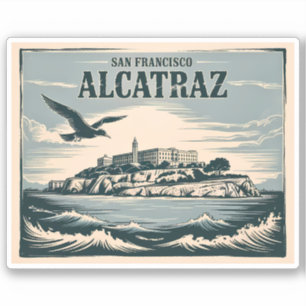 Adesivo Prisão da Ilha de Alcatraz Viagem a San Francisco 