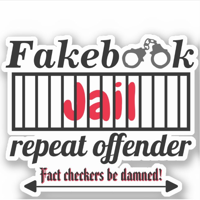 Adesivo Prisão do Fakebook Repete Offender Novelty Parody (Frente)