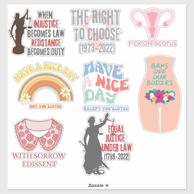 Adesivo Pro Choice SCOTUS Dissent XL Sticker Assorção (Folha)