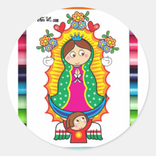 ADESIVO PRO CUSTOMIZÁVEL DE VIRGEN DE GUADALUPE CARICATUR
