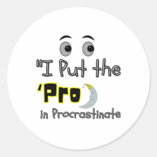 Adesivo Pro em Procrastinato - Preguiçoso, mas lendário