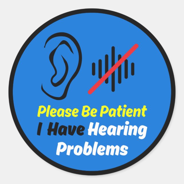 Adesivo Problemas de audição design azul (Frente)