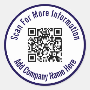 Adesivo Procurar Mais Informações Código QR Azul Escuro Az