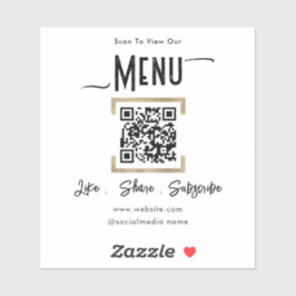 Adesivo Procurar por Menu QR Code Business