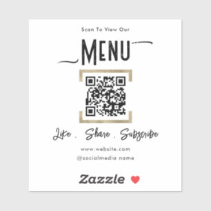 Adesivo Procurar por Menu QR Code Business