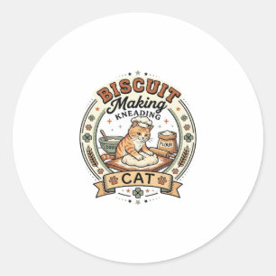 Adesivo Produção de Biscoito Amassando Gato Produção de Bi