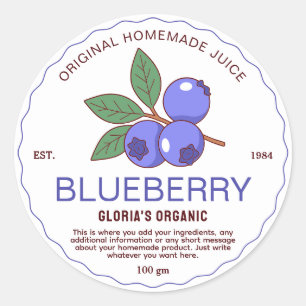 Adesivo Produto caseiro de Fruta de mirtilo de mirtilo Blu
